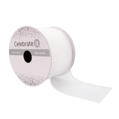 2.5" x 10yd. Sheer Wired Ribbon by Celebrate It® Specialty in White | Michaels®