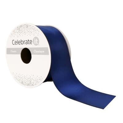 1.5" x 3yd. Satin Ribbon by Celebrate It™ in Navy Blue | Michaels®