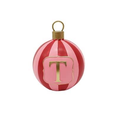 5" Striped Monogram Ball Ornament Tabletop Décor by Ashland® | Alphabet T | Michaels®
