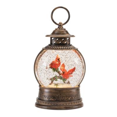 8.25" LED Snow Globe Lantern with Cardinal Bird Couple By Melrose | Michaels®