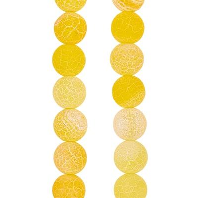 Orange Crackle Agate Round Beads, 8mm by Bead Landing™ in Yellow | 8 mm | Michaels®