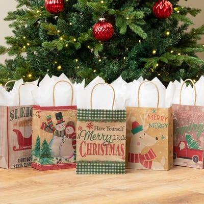 Pack of 15 Assorted Medium Christmas Gift Bags with Handle By Northlight in Multicolor-Colored | Michaels®