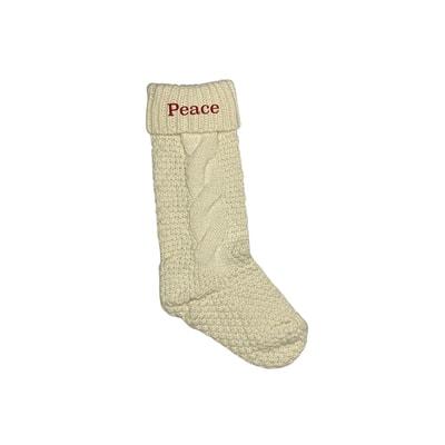 18" Peace Serif Stocking By Designs Direct in White | Michaels®