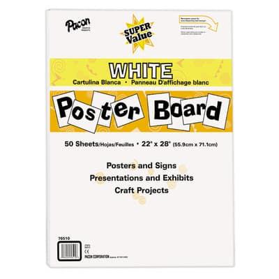 5 Packs: 50 ct. (250 total) Pacon® White Super Value Poster Boards, 22" x 28" in Paper White | Michaels®