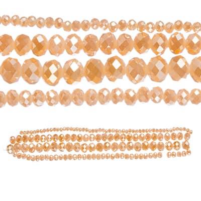 Champagne Faceted Glass Rondelle Beads by Bead Landing™ | 4mm-10mm | Michaels®