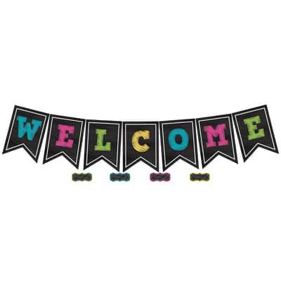 Chalkboard Brights Pennants Welcome Bulletin Board Display By Teacher Created Resources | 9.5" x 13.5" | Michaels®