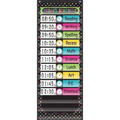 Chalkboard Brights 14 Pocket Daily Schedule Pocket Chart By Teacher Created Resources in Jet Black | 13" x 34" | Michaels®