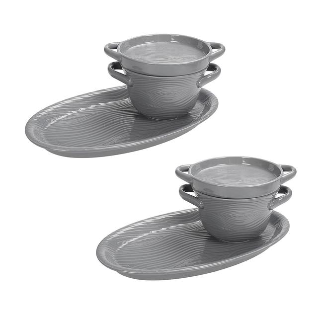 temp-tations Soup and Sandwich Set with Lid-Its (set of 2) | Style: Woodland Grey | by TSC