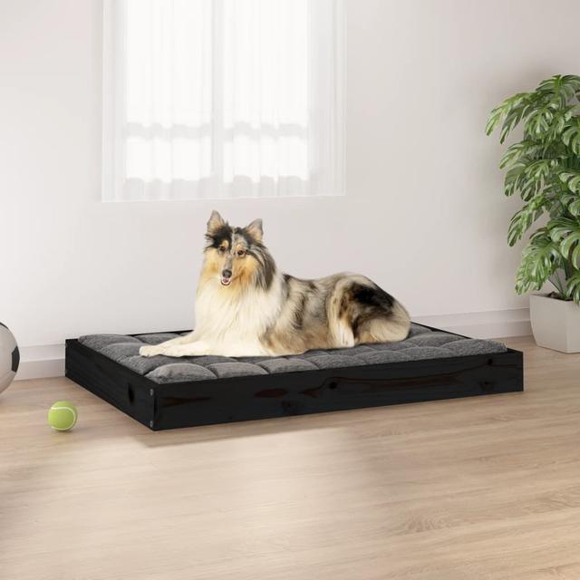 Dog bed Black 91.5x64x9 cm Solid pine wood | by TSC