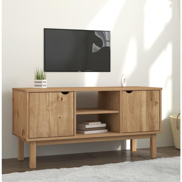 Otta TV cabinet 113.5x43x57 cm Solid pine wood | by TSC