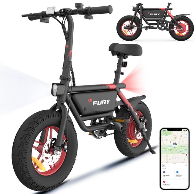 Gyrocopters Fury Electric Bike for Adults/Teens | UL2849 Safe Folding Ebike | 400W Peak Motor 14 * 3 Inch Wear Resistant Fat Tire