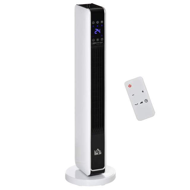 HOMCOM Ceramic Tower Heater W/ Remote Control, Built-in Timer Oscillation | by TSC