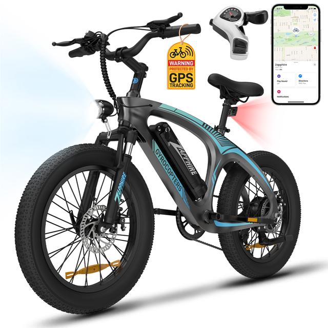 Gyrocopters Zapphire Mountain E-Bike | UL 2849 | 42V 10Ah Lithium-Ion Battery | Up to 91 km Range | 3 Riding Modes | SHIMANO 7-Speed Gear