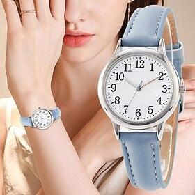 Japan Movement Mother's Day Gift for Women Quartz Watch Easy to Read Arabic Numerals Simple Dial PU leather strap Laides Clock