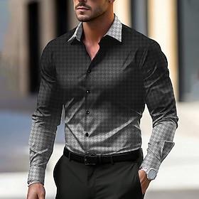 Men's Shirt Dress Shirt Button Up Shirt Black Red Blue Purple Long Sleeve Turndown Summer Clothing Apparel Buttons