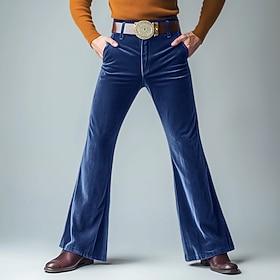 Homme pantalon de costume Pantalon évasé L'éxtremité inferieur de la cloche Pantalon Pantalon en velours Poche Plein Confort Doux Toute la longueur Soirée Exté