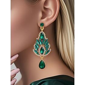 Women's Emerald Green Crystal Drop Earrings – Luxury Statement Jewelry for Weddings, Parties and Formal Events