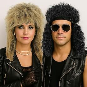 Cosplay Wigs Black Curly Synthetic Hair Medium Length Wigs Men's Wigs For Party