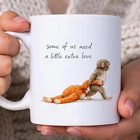 Team Punch Monkey Meme Mug, Funny Meme Protect Punch Monkey Meme Coffee Mug, Animal Lover Gift, Funny Coffee Mug for Friend Coworker, Microwave Safe Ceramic Mu