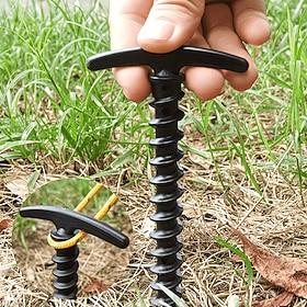 20PCS Outdoor Multi-Function Ground Stakes, Spiral Windproof Tent Pegs, Essential Camping and Self-Driving Tools, Suitable for Beginner Camping/Family Picnics,