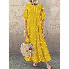 Women's Midi Dress Casual Dress T Shirt Dress Tee Dress A Line Dress Elegant Fashion Modern Outdoor Vacation Going out Regular Fit Polka Dot Short Sleeve Crew