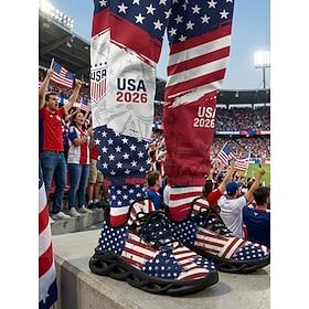 Herresneakers med patriotiske amerikanske flag – lette, åndbare sportssko til fodboldfans, udendørsaktiviteter og rejser daglig brug