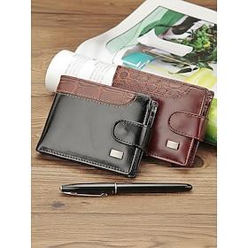 Men's Faux Leather Wallet with Crocodile Embossed Patchwork, Multi Card Slots, Black Brown Bifold Pocket Wallet for Daily Casual, Business Commute and Travel