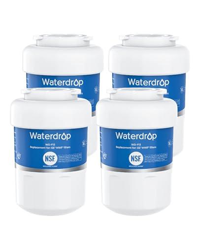 Waterdrop WD-F13 Replacement for GE® MWF® Water Filter, SmartWater® MWFP, GWF, HDX FMG-1, RWF1060, GSE25GSHECSS, 4 Filters(Package May Vary)