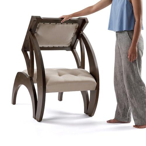 FLEXISPOT 3-in-1 Convertible Chair to Table with 2 Seats,Desk and Chair Set for 2, Upholstered Accent Chair with Solid Wood Frame, Easy Flip Design, Space Saving Furniture for Small Apartments
