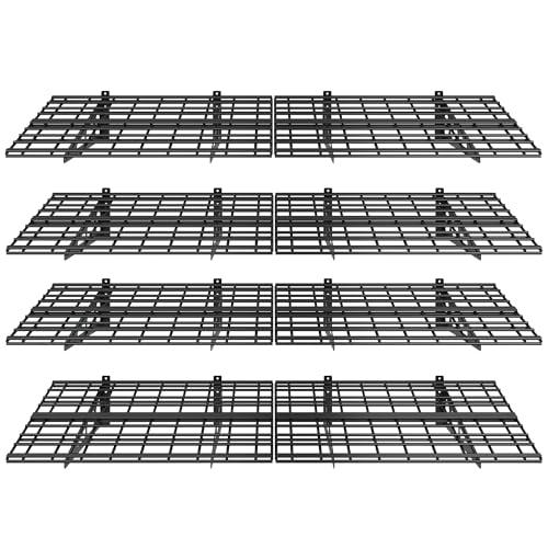 FLEXIMOUNTS 4-Pack 2x6ft 24-inch-by-72-inch Wall Shelf Garage Storage Rack Floating Shelves, Black, Classic Series
