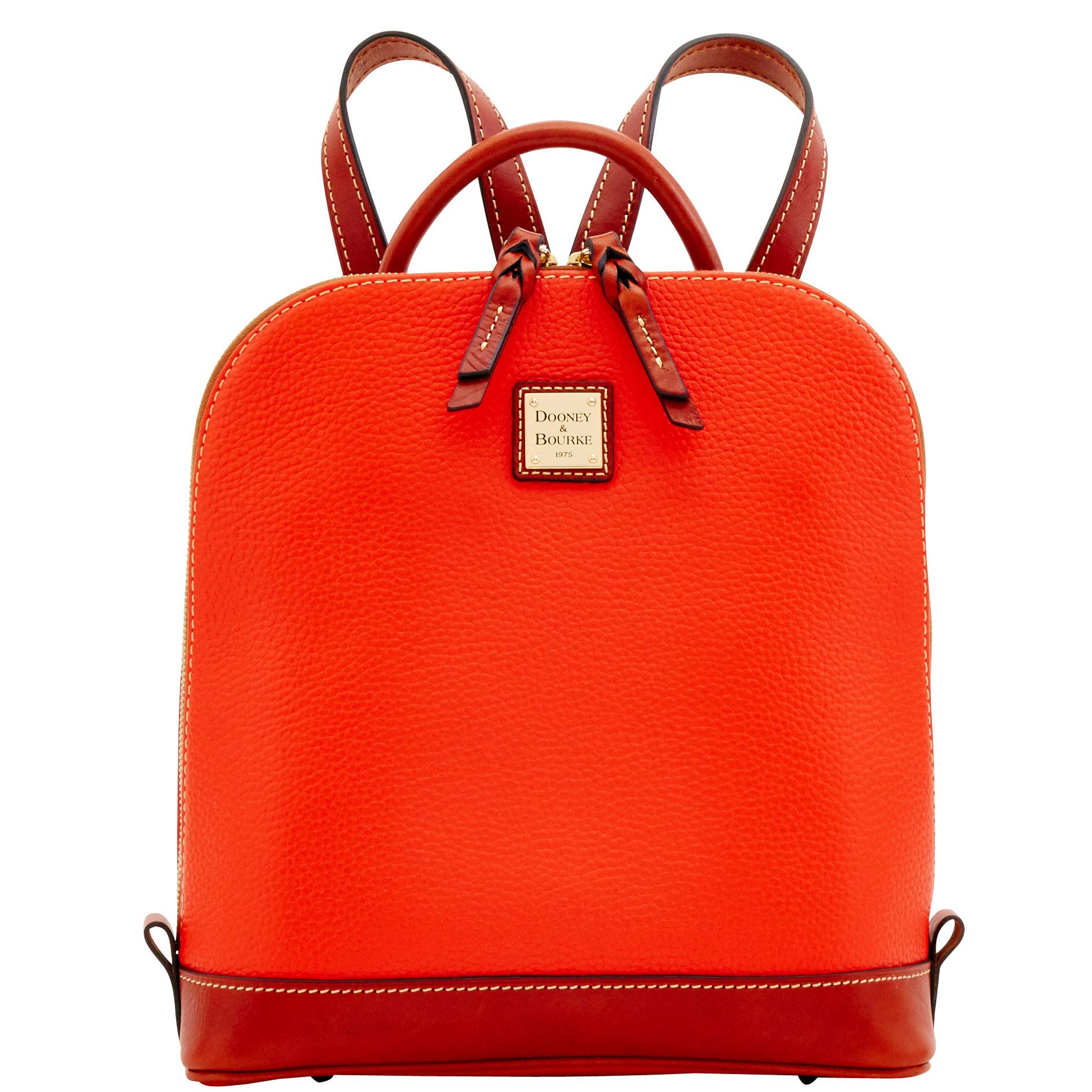 Dooney & Bourke Women's Pebble Grain Zip Pod Leather Backpack in Geranium