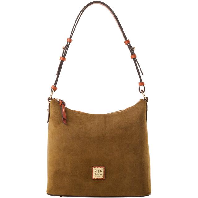 Dooney & Bourke Women's Suede Hobo Leather Shoulder Bag in Olive