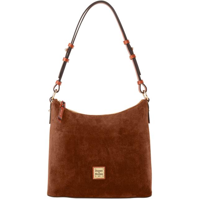 Dooney & Bourke Women's Suede Hobo Leather Shoulder Bag in Amber