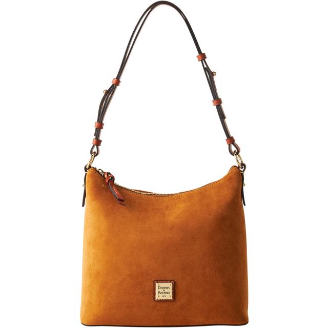 Dooney & Bourke Women's Suede Hobo Leather Shoulder Bag in Honey