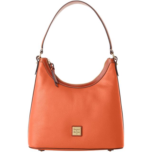 Dooney & Bourke Pebble Grain Hobo Leather Shoulder Bag in Coral