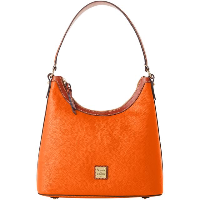 Dooney & Bourke Pebble Grain Hobo Leather Shoulder Bag in Clementine