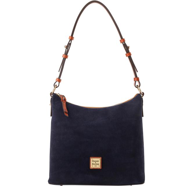 Dooney & Bourke Women's Suede Hobo Leather Shoulder Bag in Navy