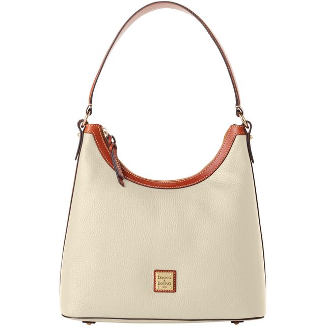 Dooney & Bourke Pebble Grain Hobo Leather Shoulder Bag in Bone
