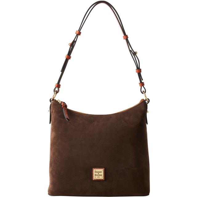 Dooney & Bourke Women's Suede Hobo Leather Shoulder Bag in Brown Tmoro