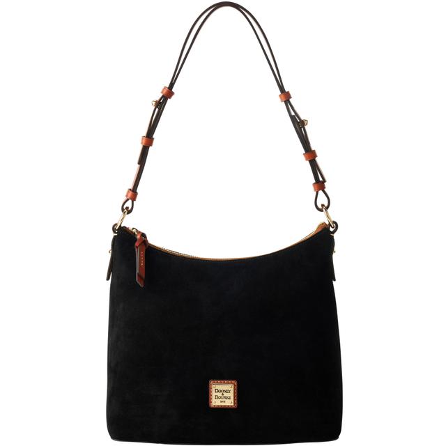 Dooney & Bourke Women's Suede Hobo Leather Shoulder Bag in Black