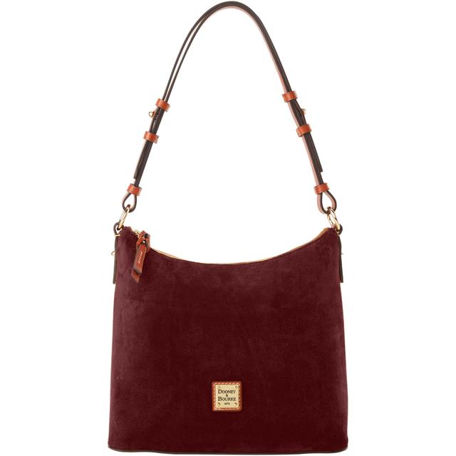 Dooney & Bourke Women's Suede Hobo Leather Shoulder Bag in Wine