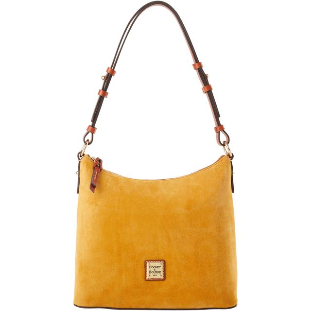 Dooney & Bourke Women's Suede Hobo Leather Shoulder Bag in Chamois