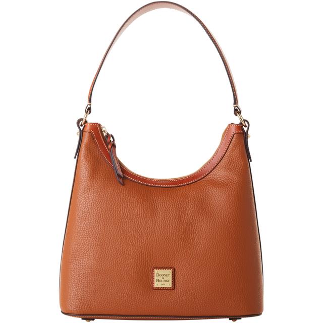 Dooney & Bourke Pebble Grain Hobo Leather Shoulder Bag in Caramel