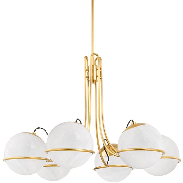 Hudson Valley 3940-AGB Hingham 6 Light 40 inch Aged Brass Chandelier Ceiling Light