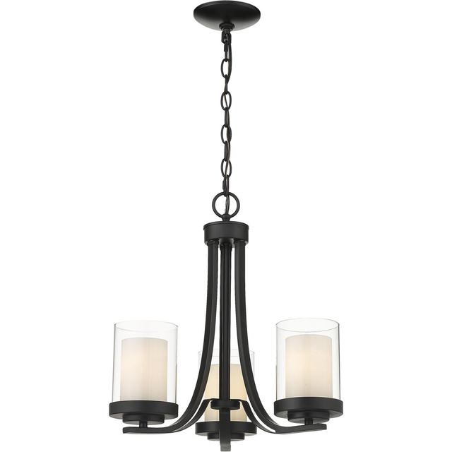 Z-Lite 426-3C-MB Willow 3 Light 16 inch Matte Black Chandelier Ceiling Light