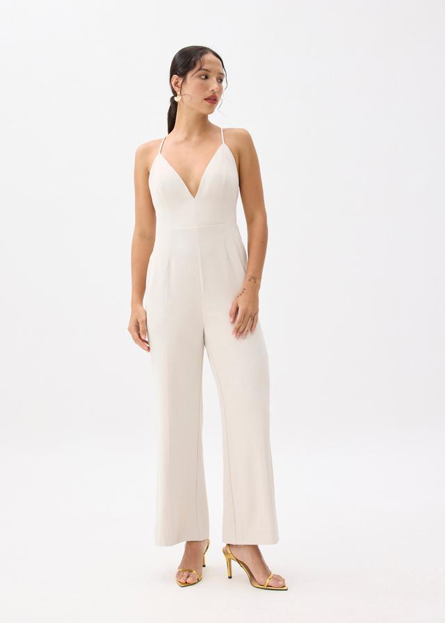 Leggy™ Keana Padded Kick Flare Jumpsuit-042-XS