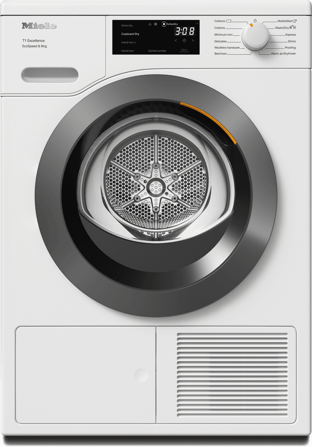 Miele T1 heat-pump dryer: TEC645WP EcoSpeed & 8kg
