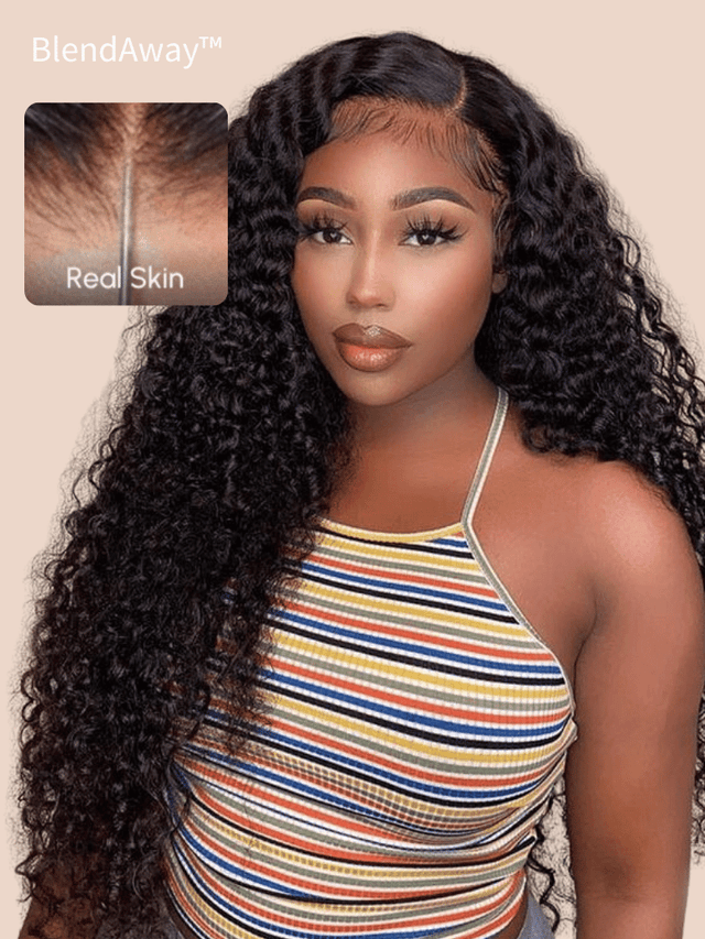 24''=$139 | 5x5 Thin HD BlendAway Lace Closure Black Glueless Jerry Curly Wig 180% Density