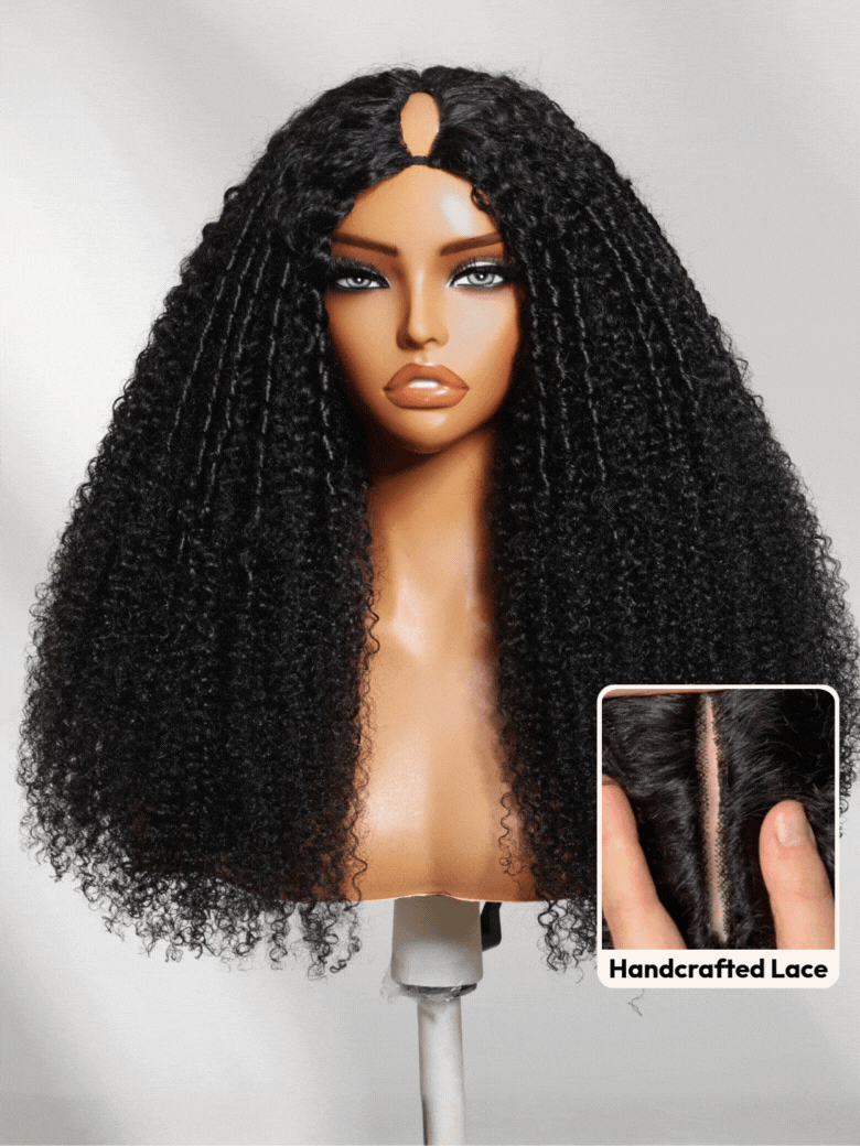 UNice InvisiBlend™ V Part Handcrafted Lace Real No Leave Out Natural Black Tight Spiral Coils kinky curly Wig Beginner Friendly Wig