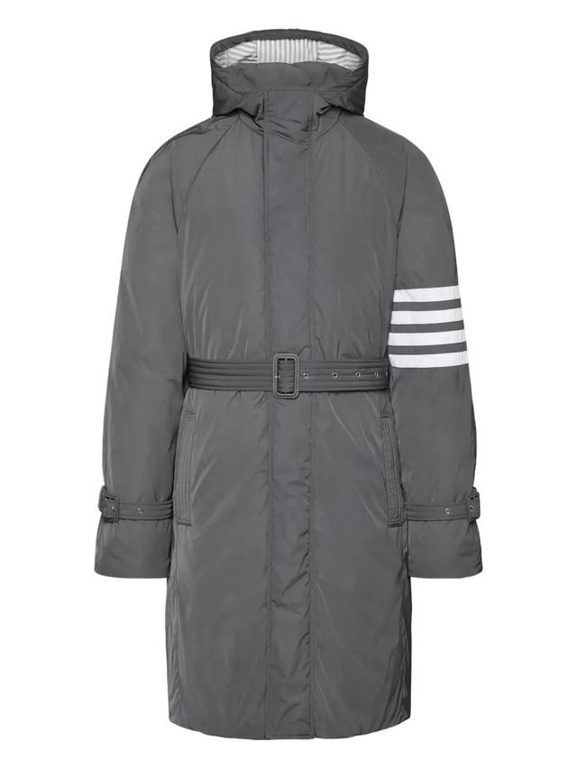 THOM BROWNE 4-Bar Down Parka With Hood And Belt